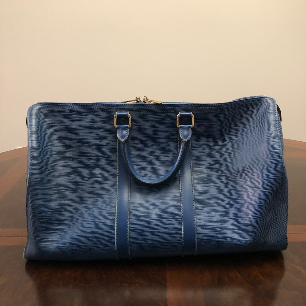 Louis Vuitton Epi Keepall Blue Authentic